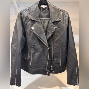 Topshop Black Leather Moto Jacket
